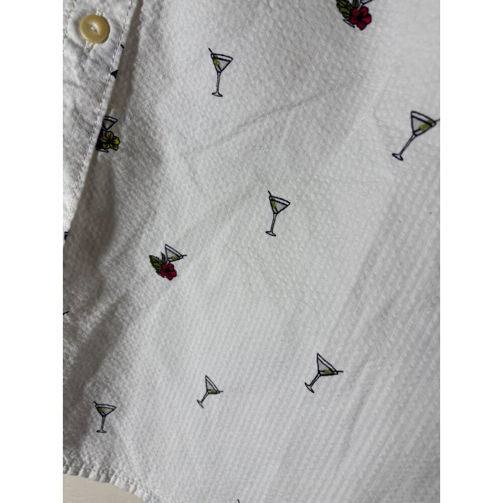 Tommy Bahama Men’s Size Large White Mix Master Camp Martini Button Down Shirt - Picture 5 of 9